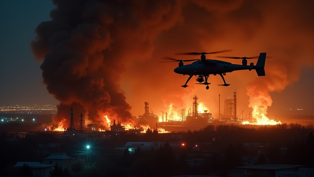 Global Tensions Flare: Ukraine Drone Strike Hits Russian Oil Depot Amidst High Profile Bangladesh Trial and Indian Security Incidents