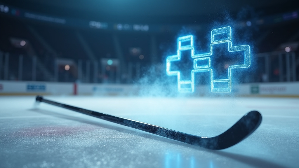 Cinematic wide-angle shot of a hockey arena atmosphere representing the Colorado Avalanche clinching a playoff spot.