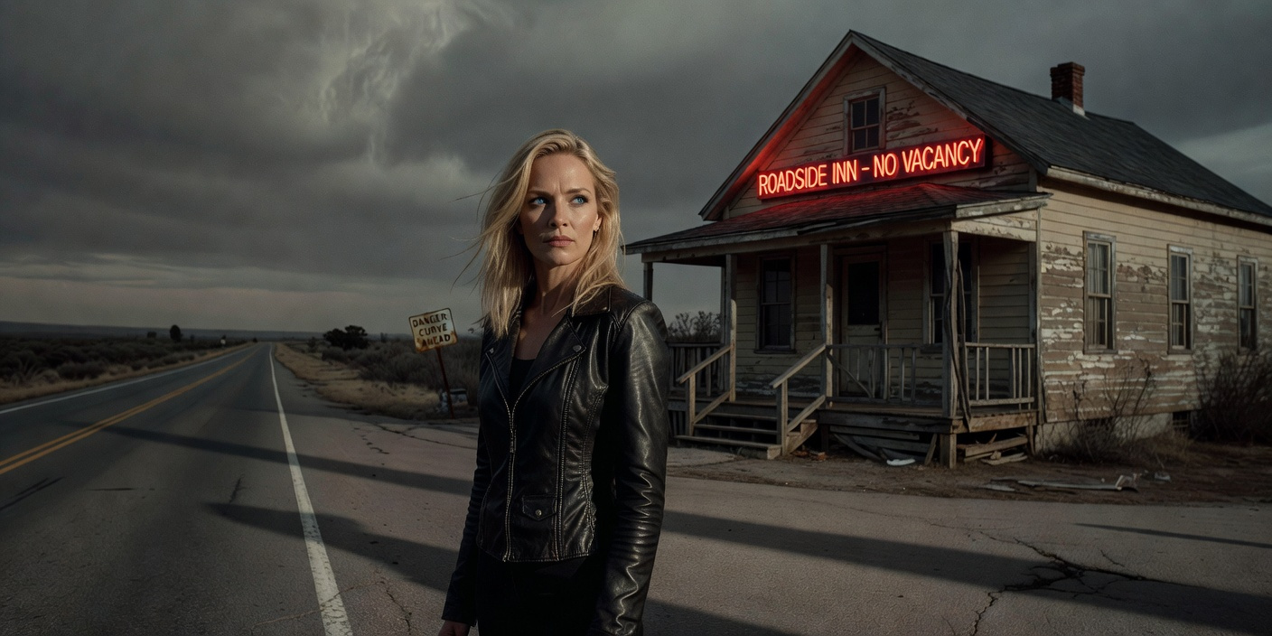 Uma Thurman as Devora Kasimer in a dramatic pose from the action thriller 'Pretty Lethal'.